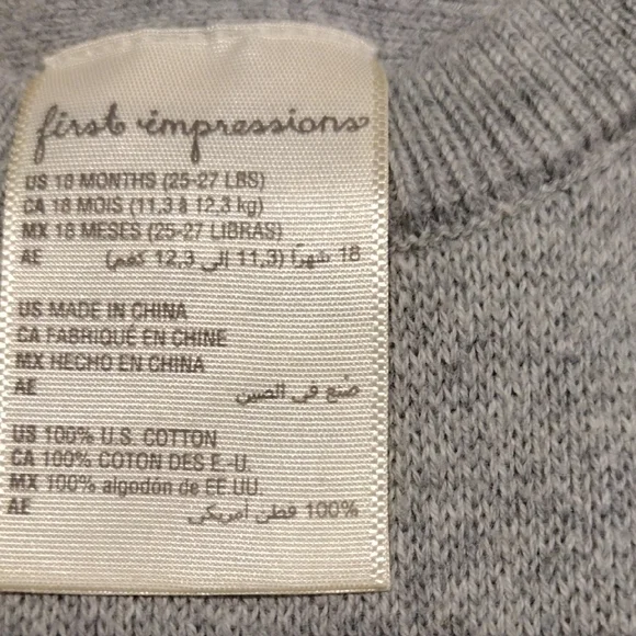 First Impressions Gray Knit Sweater - Picture 2 of 3